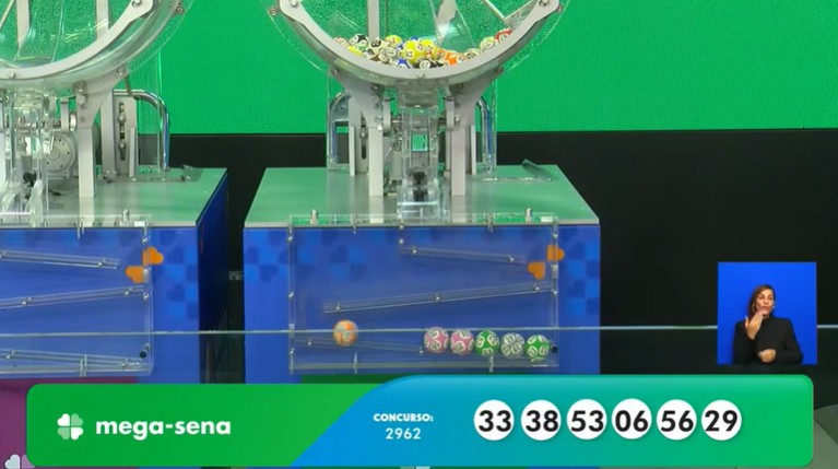 Números do sorteio da Mega-Sena 2962