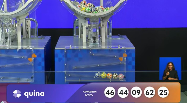 Resultado da Quina 6925 de hoje, segunda-feira (12/01/26); prêmio é de R$ 6 milhões