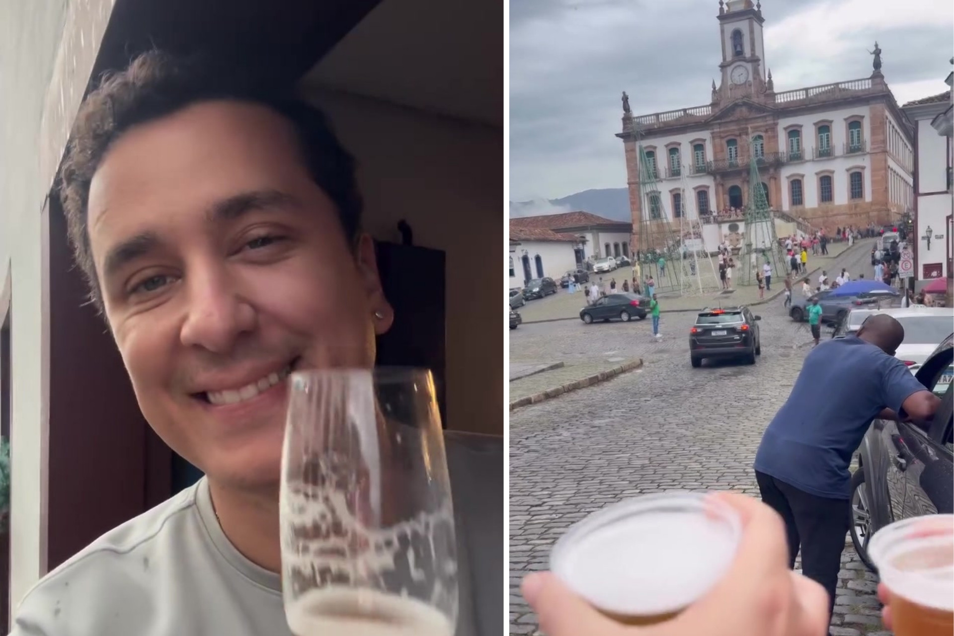 Rafael Portugal visita Ouro Preto e registra passeio por pontos históricos