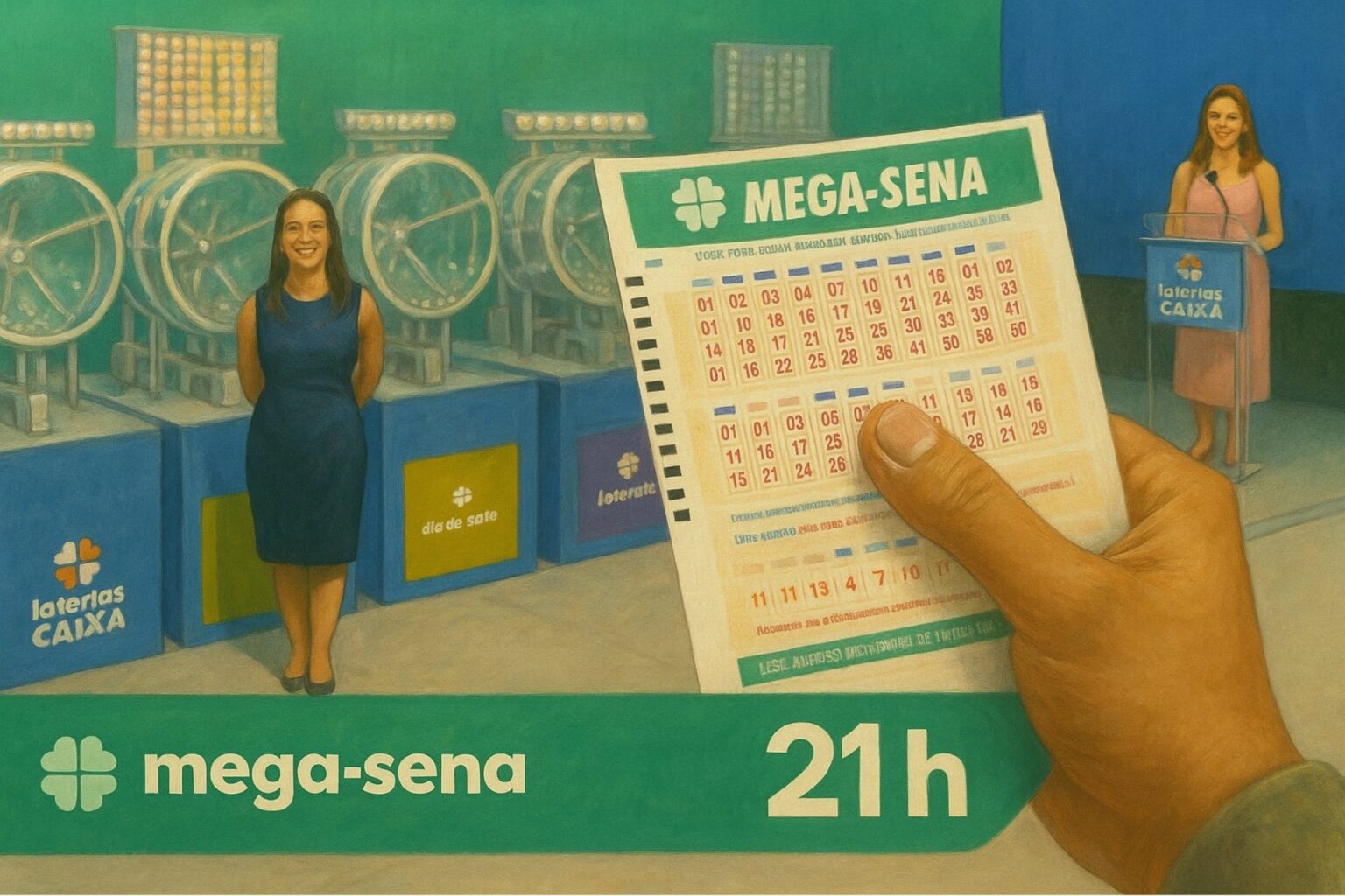 Loterias, R$ 63 milhões hoje: Resultado da Mega-Sena 2964 de sábado (24/01/26) Loterias, R$ 63 milhões hoje: Resultado da Mega-Sena 2964 de sábado (24/01/26)