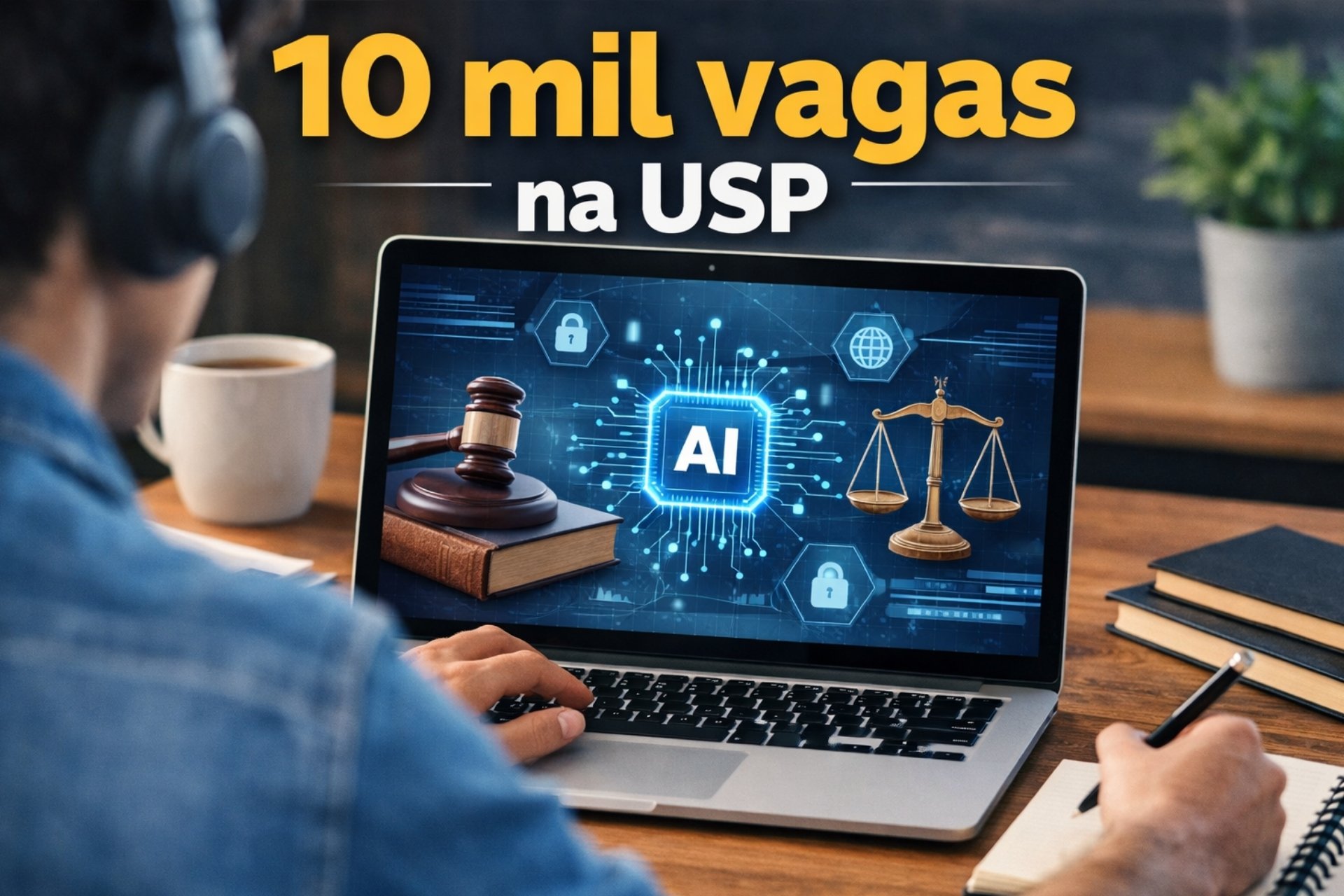 USP abre 10 mil vagas em curso gratuito sobre inteligência artificial e governança no Direito