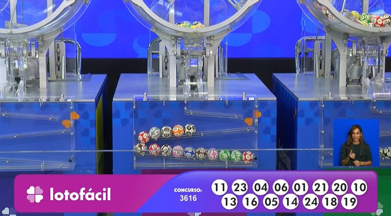 Números do sorteio da Lotofácil 3616