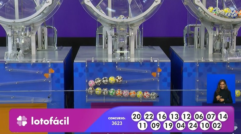 Números do sorteio da Lotofácil 3623