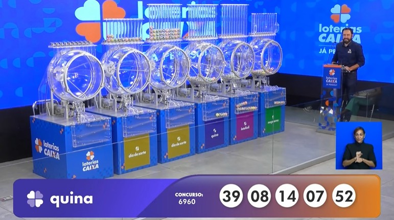 Números do sorteio da Quina 6960