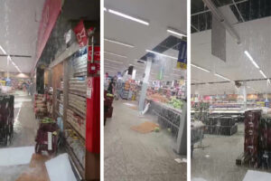 Temporal provoca danos em unidade de supermercado em Ouro Branco (MG) Temporal provoca danos em unidade de supermercado em Ouro Branco (MG)