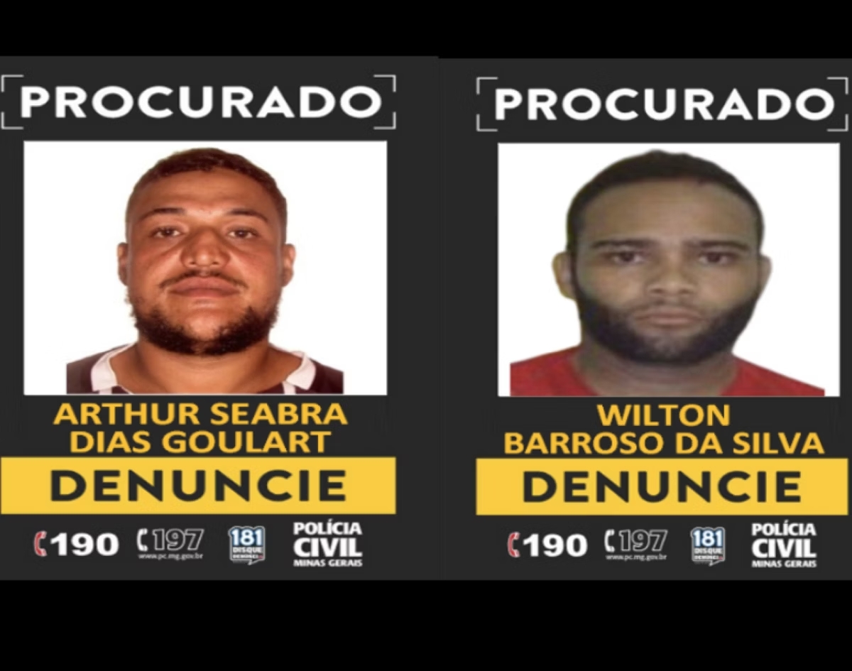 Polícia Civil divulga nomes de foragidos por assalto a joalheria em Ouro Preto
