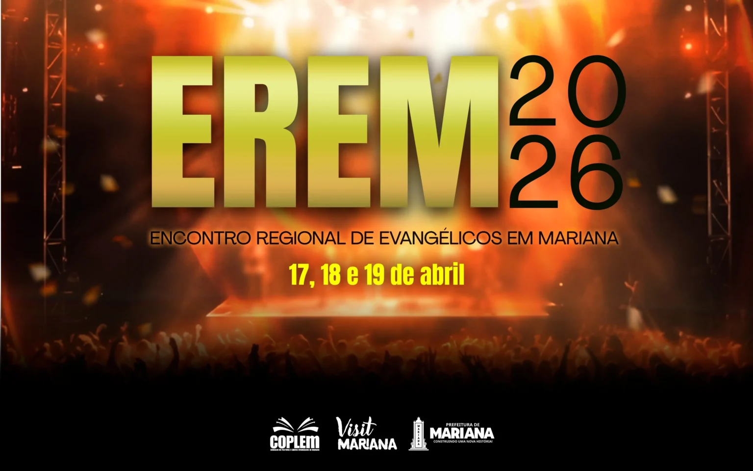 Encontro Regional de Evangélicos (EREM) reúne programação de fé e música neste fim de semana em Mariana