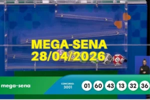 Resultado da Mega-Sena 3001 de hoje, terça-feira (28/04/2026) Resultado da Mega-Sena 3001 de hoje, terça-feira (28/04/2026)