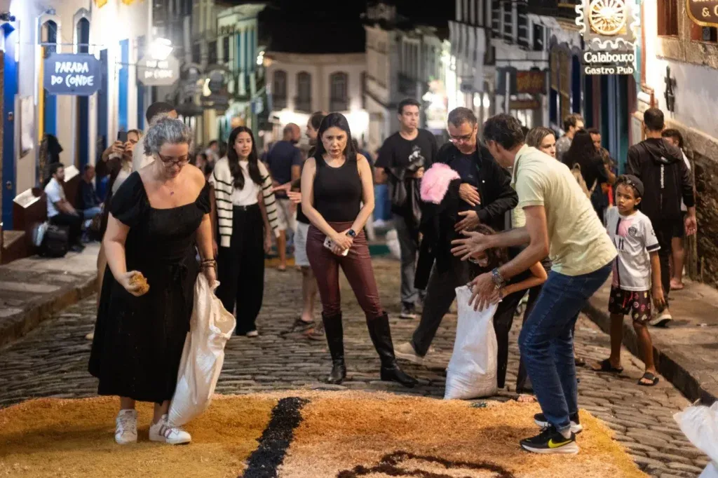 Tapetes devocionais em Ouro Preto