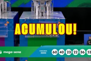 Mega-Sena acumula no concurso 3000 e prêmio sobe para R$ 115 milhões Mega-Sena acumula no concurso 3000 e prêmio sobe para R$ 115 milhões