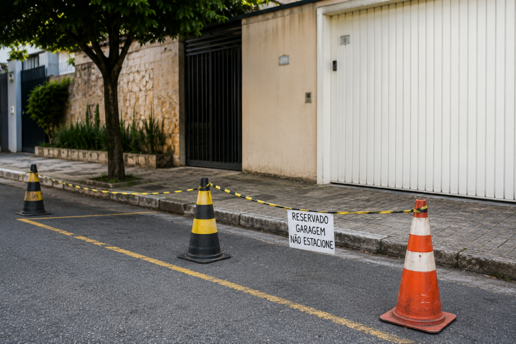Pode colocar cone para estacionar?