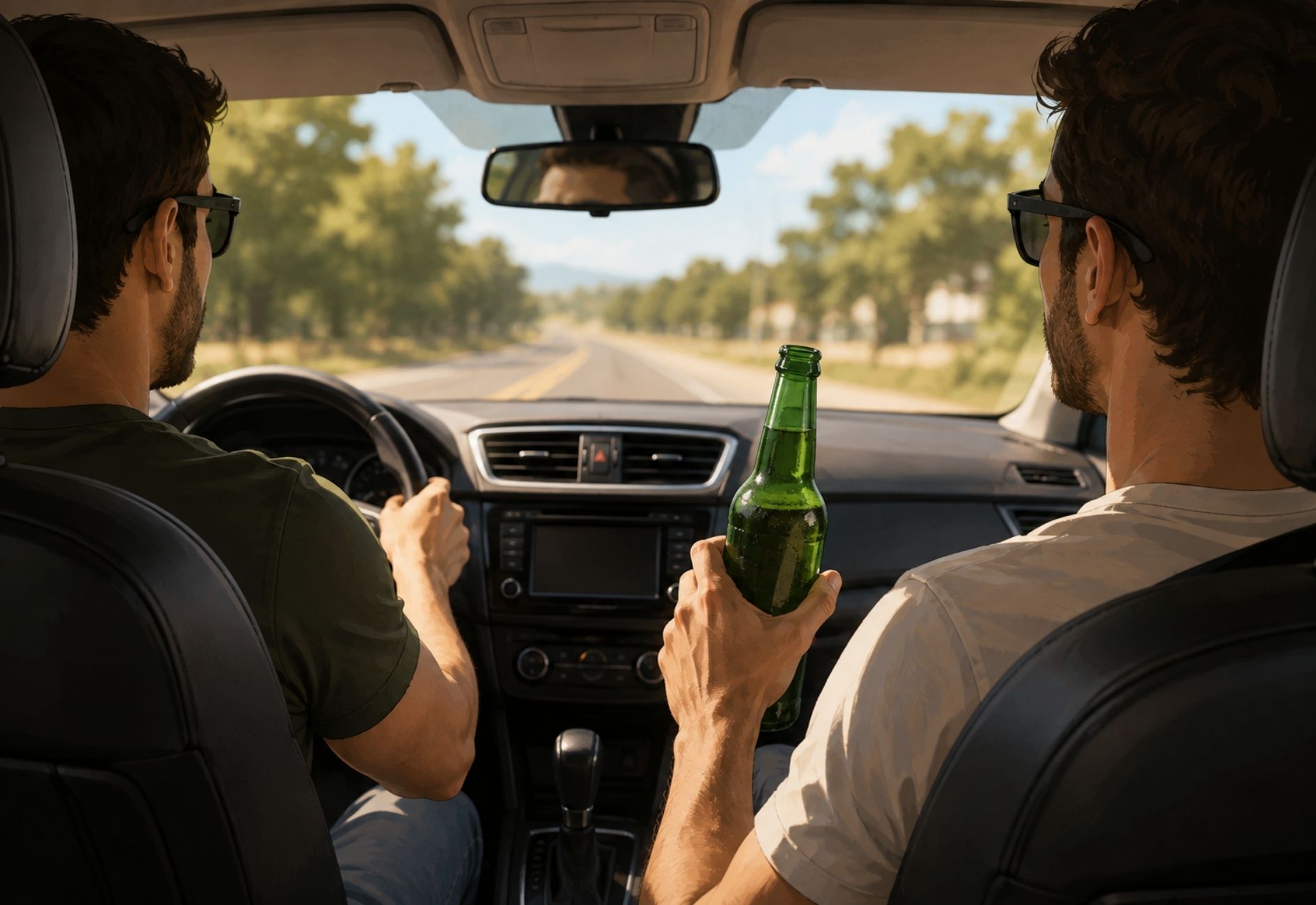 Passageiro pode beber dentro do carro enquanto outra pessoa dirige?
